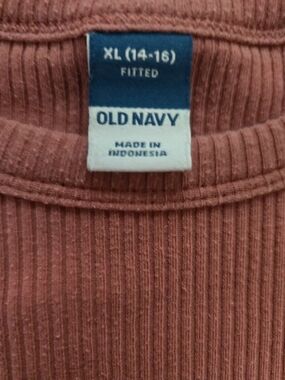 Old Navy Ribbed Fitted Tee - Rosewood